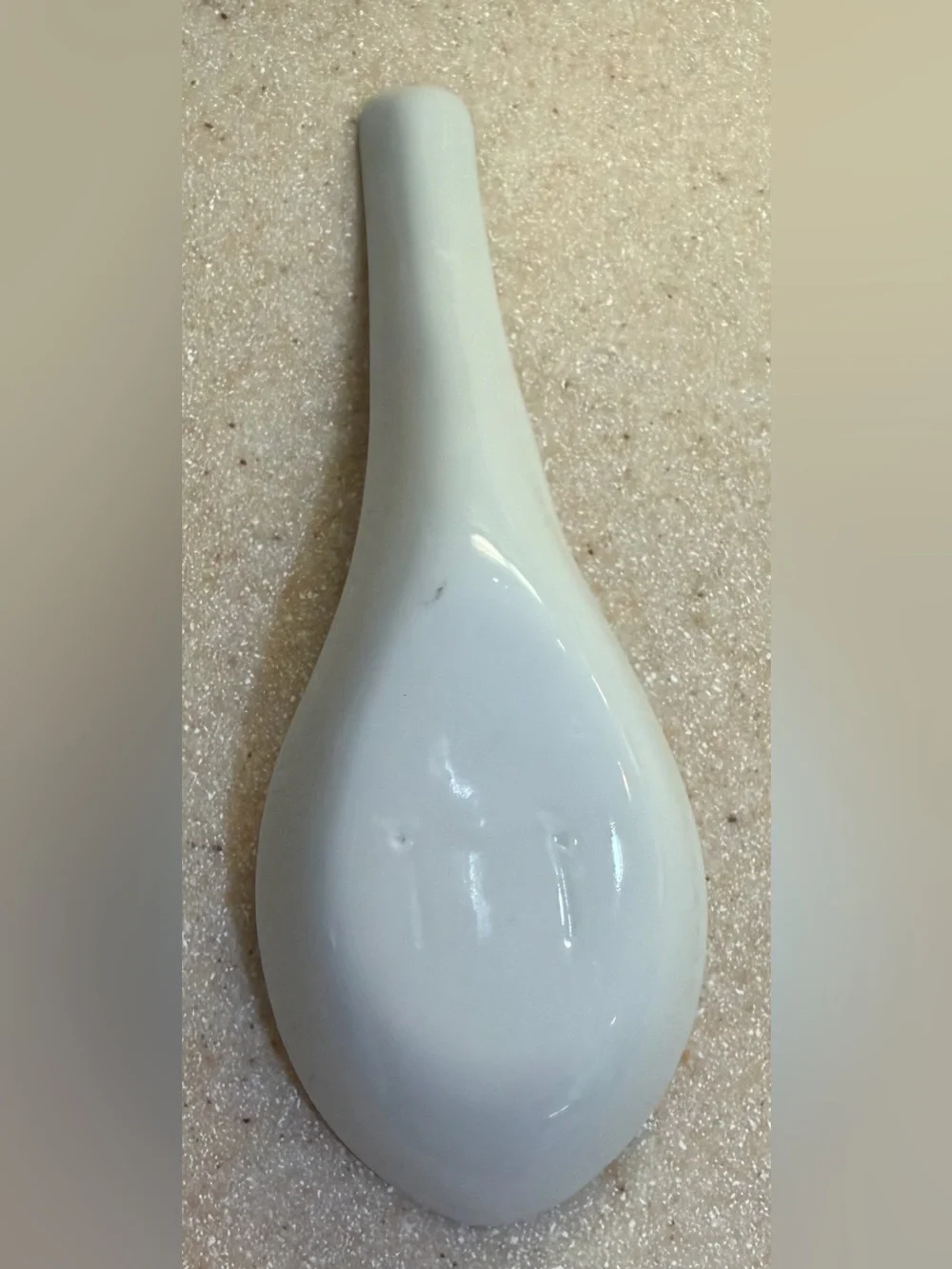 Porcelain Soup Spoon - White with Red Dragon Sun Clouds Gold Gild Asian Chinese